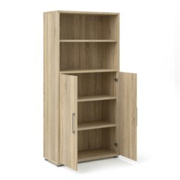 Rackhams Prima Bookcase 3 Shelves with 2 Doors in Oak - Oak Effect - Wood - 1 - thumbnail 4