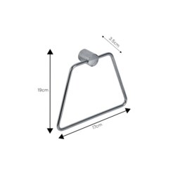 Rackhams Vitality Chrome Stainless Steel Wall Mounted Towel Ring - thumbnail 3