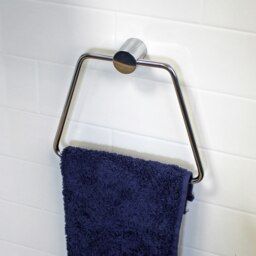 Rackhams Vitality Chrome Stainless Steel Wall Mounted Towel Ring - thumbnail 2