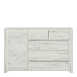 Rackhams Angel 1 Door 2+3 drawer Chest in White Craft Oak - White Oak - Matt - Melamine - thumbnail 2