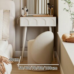 Rackhams Aisha Slimline Dressing Table For Narrow Space, Cream - 60CM - With Stool - thumbnail 3