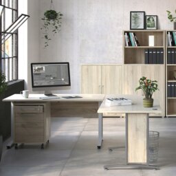 Rackhams Prima Bookcase 2 Shelves with 2 Doors in Oak - Oak Effect - Wood - 1 - thumbnail 5