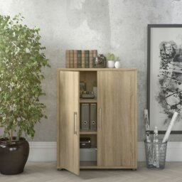 Rackhams Prima Bookcase 2 Shelves with 2 Doors in Oak - Oak Effect - Wood - 1 - thumbnail 6