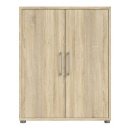 Rackhams Prima Bookcase 2 Shelves with 2 Doors in Oak - Oak Effect - Wood - 1 - thumbnail 2