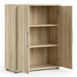 Rackhams Prima Bookcase 2 Shelves with 2 Doors in Oak - Oak Effect - Wood - 1 - thumbnail 4