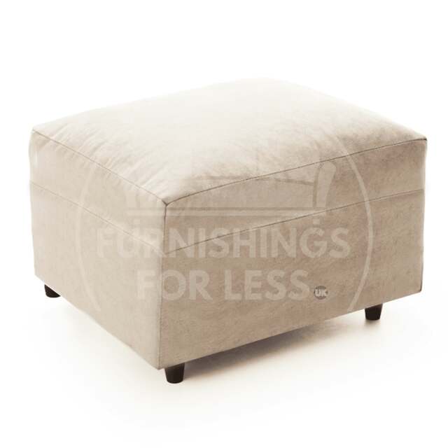 Rackhams Casper Chenille Fabric Footstool - Beige - image 1