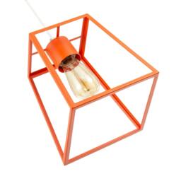 Rackhams Industrial Lantern Lamp Shade in Orange with Square Top and Bottom - thumbnail 4