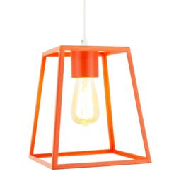 Rackhams Industrial Lantern Lamp Shade in Orange with Square Top and Bottom - thumbnail 2