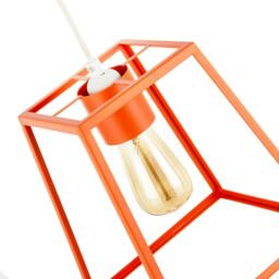 Rackhams Industrial Lantern Lamp Shade in Orange with Square Top and Bottom - thumbnail 3