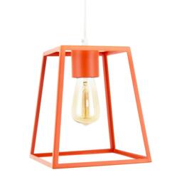 Rackhams Industrial Lantern Lamp Shade in Orange with Square Top and Bottom - thumbnail 1