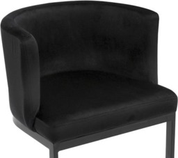 Rackhams Velino Velvet Kitchen Bar Stools, Matt Black Cantilever Frame, Seat With Backrest, Breakfast & Home Bar Stool - Black - thumbnail 4