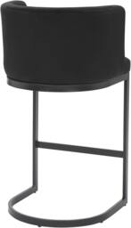Rackhams Velino Velvet Kitchen Bar Stools, Matt Black Cantilever Frame, Seat With Backrest, Breakfast & Home Bar Stool - Black - thumbnail 3