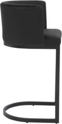 Rackhams Velino Velvet Kitchen Bar Stools, Matt Black Cantilever Frame, Seat With Backrest, Breakfast & Home Bar Stool - Black - thumbnail 2