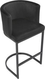 Rackhams Velino Velvet Kitchen Bar Stools, Matt Black Cantilever Frame, Seat With Backrest, Breakfast & Home Bar Stool - Black - thumbnail 6