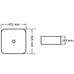 Rackhams Wash Basin 42.5x42.5x14.5 cm Ceramic White - thumbnail 6