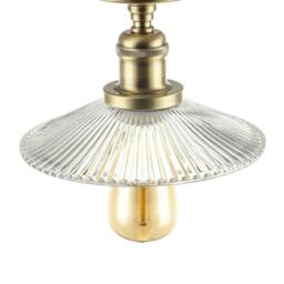 Rackhams Vintage Design Antique Brass Ceiling Light with Fluted Clear Glass - thumbnail 5