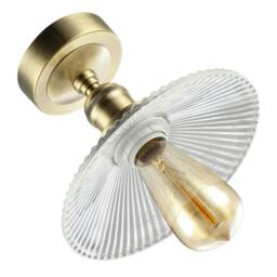 Rackhams Vintage Design Antique Brass Ceiling Light with Fluted Clear Glass - thumbnail 4