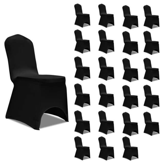 Rackhams Chair Cover Stretch Black 24 pcs - image 1