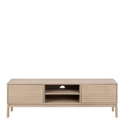 Rackhams Linley 2 Door TV Unit in White Oak - 1 - thumbnail 2