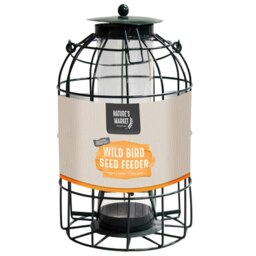 Rackhams Metal Hanging Bird Feeder Cages With Squirrel Guard - Seed Feeder