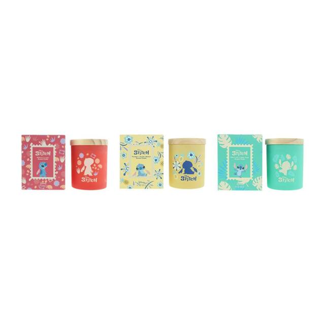 Rackhams Stitch Scented Candle Gift Set 3×195g - Plumeria & Lychee, Pineapple & Coconut Blossom, Pla Leaf & Malay Apple - Candle - No - Plumeria & Lychee, Pineapple & Coconut Blossom, Pla Leaf & Malay Apple