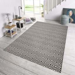 Rackhams Indoor - Outdoor Black Karo Rug - 240X340 cm - thumbnail 3
