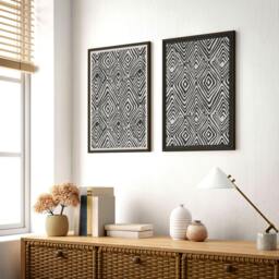 Rackhams Art Wall Decoration - Set of 2 wall art prints - 12 x 16 inches / 30.5 x 40.65 cm - Polyester Canvas 260 gsm - Canvas wrapped - thumbnail 3