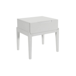 Rackhams Orchid White Oak Wood Single Drawer Bedside Table by Twenty10 Designs - White - thumbnail 2