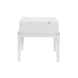 Rackhams Orchid White Oak Wood Single Drawer Bedside Table by Twenty10 Designs - White