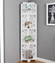 Rackhams White Free-Standing Corner Shelf – 4-Tier PVC Storage Unit for Bathroom, Bedroom, Living Room & More - thumbnail 2