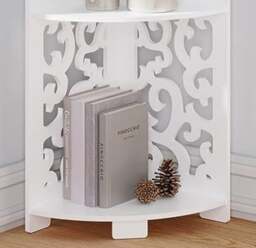 Rackhams White Free-Standing Corner Shelf – 4-Tier PVC Storage Unit for Bathroom, Bedroom, Living Room & More - thumbnail 4