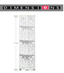 Rackhams White Free-Standing Corner Shelf – 4-Tier PVC Storage Unit for Bathroom, Bedroom, Living Room & More - thumbnail 3