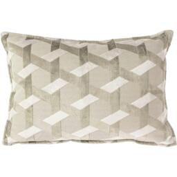 Rackhams Delano Cushion Cover - Ivory/Taupe - One Size - Ivory/Taupe - 100% Polyester - thumbnail 1