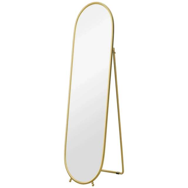 Rackhams Two-Way Curved Full Length Mirror - Gold Tone - image 1