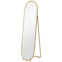 Rackhams Two-Way Curved Full Length Mirror - Gold Tone - thumbnail 1