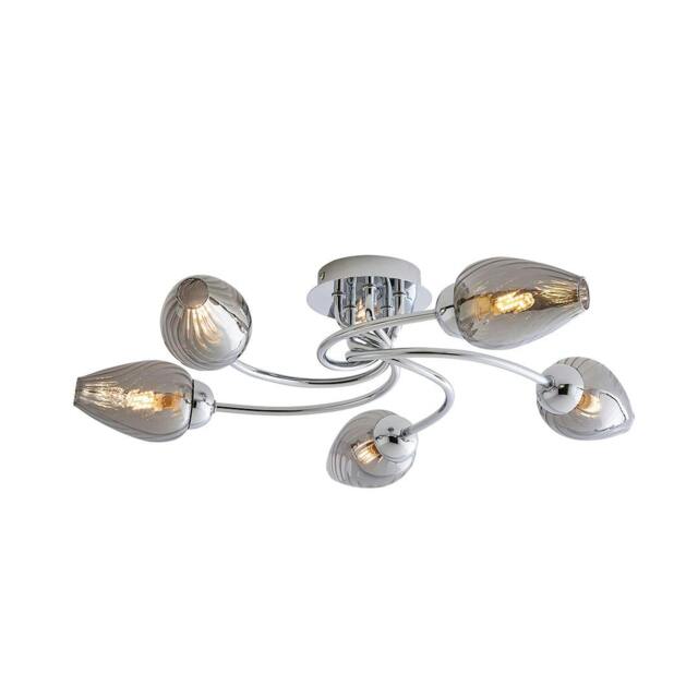 Rackhams Lina 5-Light Chrome Flush Ceiling Light - image 1