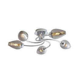 Rackhams Lina 5-Light Chrome Flush Ceiling Light