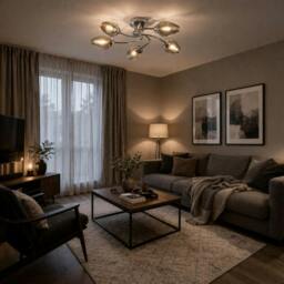 Rackhams Lina 5-Light Chrome Flush Ceiling Light - thumbnail 2