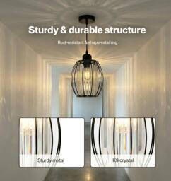 Rackhams Crystal Ceiling Light Shade Pendant Lamp Shade Table Floor Lamps Black - thumbnail 5