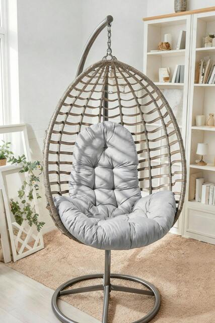 Rackhams Outdoor T-Shaped Egg Chair Cushion Hanging Swing Chair Pad,Light Grey - image 1