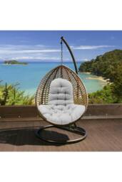 Rackhams Outdoor T-Shaped Egg Chair Cushion Hanging Swing Chair Pad,Light Grey - thumbnail 2