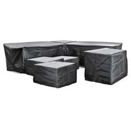 Rackhams Cozy Bay EZBreathe Malta 9 Seat Twin Stool Furniture Set Cover in Black - thumbnail 1
