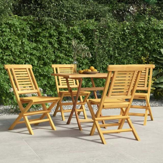 Rackhams Folding Garden Chairs 4 pcs 47x63x90 cm Solid Wood Teak