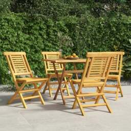 Rackhams Folding Garden Chairs 4 pcs 47x63x90 cm Solid Wood Teak