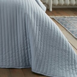 Rackhams Quilted Lines Bedspread Blue - Blue - thumbnail 2