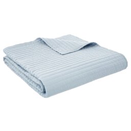 Rackhams Quilted Lines Bedspread Blue - Blue - thumbnail 3