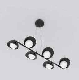 Rackhams BOOM Pendant lamp 6 x G9 Black with White Shade - thumbnail 2