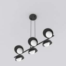 Rackhams BOOM Pendant lamp 6 x G9 Black with White Shade - thumbnail 3
