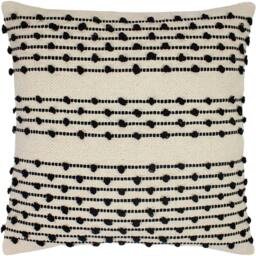 Rackhams Mossa Cushion Cover - Natural/Black - One Size - Natural/Black - 100% Cotton