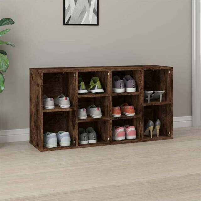 Rackhams Shoe Bench Smoked Oak 103x30x54.5 cm Engineered Wood